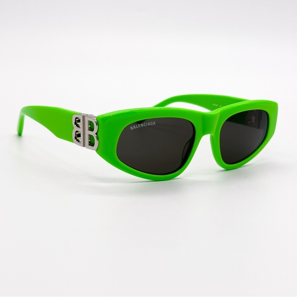 NEW BALENCIAGA BB0095S 009 OVAL GREEN GREY WOMEN SUNGLASSES BALENCIAGA - Picture 7 of 15